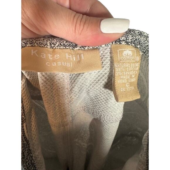 Kate Hill Gray Abstract Paisley Cotton Blend Dress Pants Women Sz 6 - Picture 9 of 10